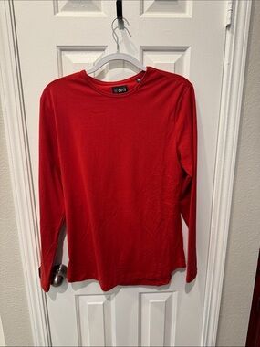 Cuts Clothing Men's Bright Red Long Sleeve Crew Tee